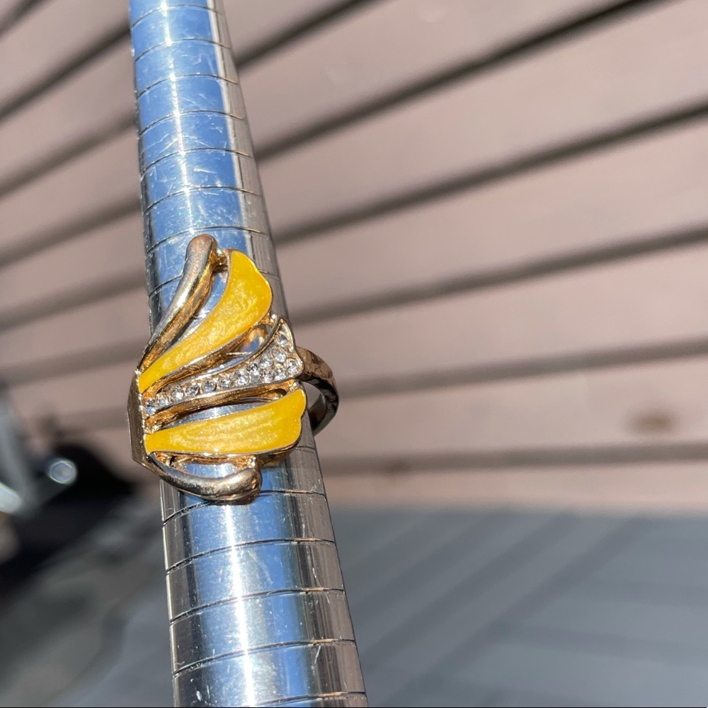 Yellow statement ring
